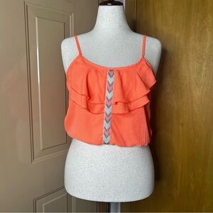 Bella D. Coral Ruffle Camisole